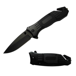 Spring Assisted Folding Stainless Steel Knives, BLACK
